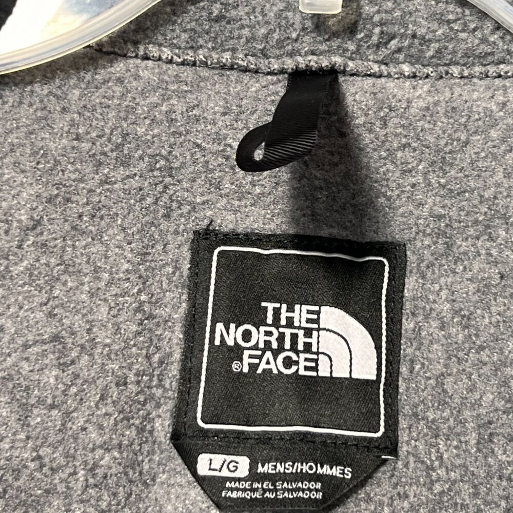 The North Face Polartec Denali Mens Full Zip Gray Black Fleece Jacket Pockets L - Picture 8 of 14